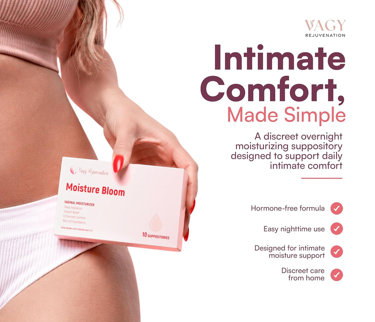 MOISTURE BLOOM –  Hyaluronic Acid Vaginal Moisturizing Capsules