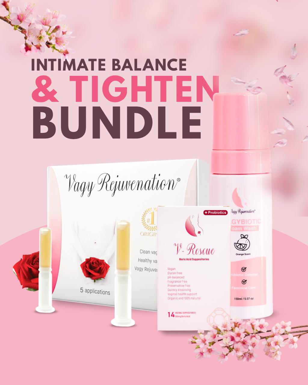 Intimate Balance & Tighten Bundle - Herbal Gels+ V-rescue+ Vagy Biotic Foam