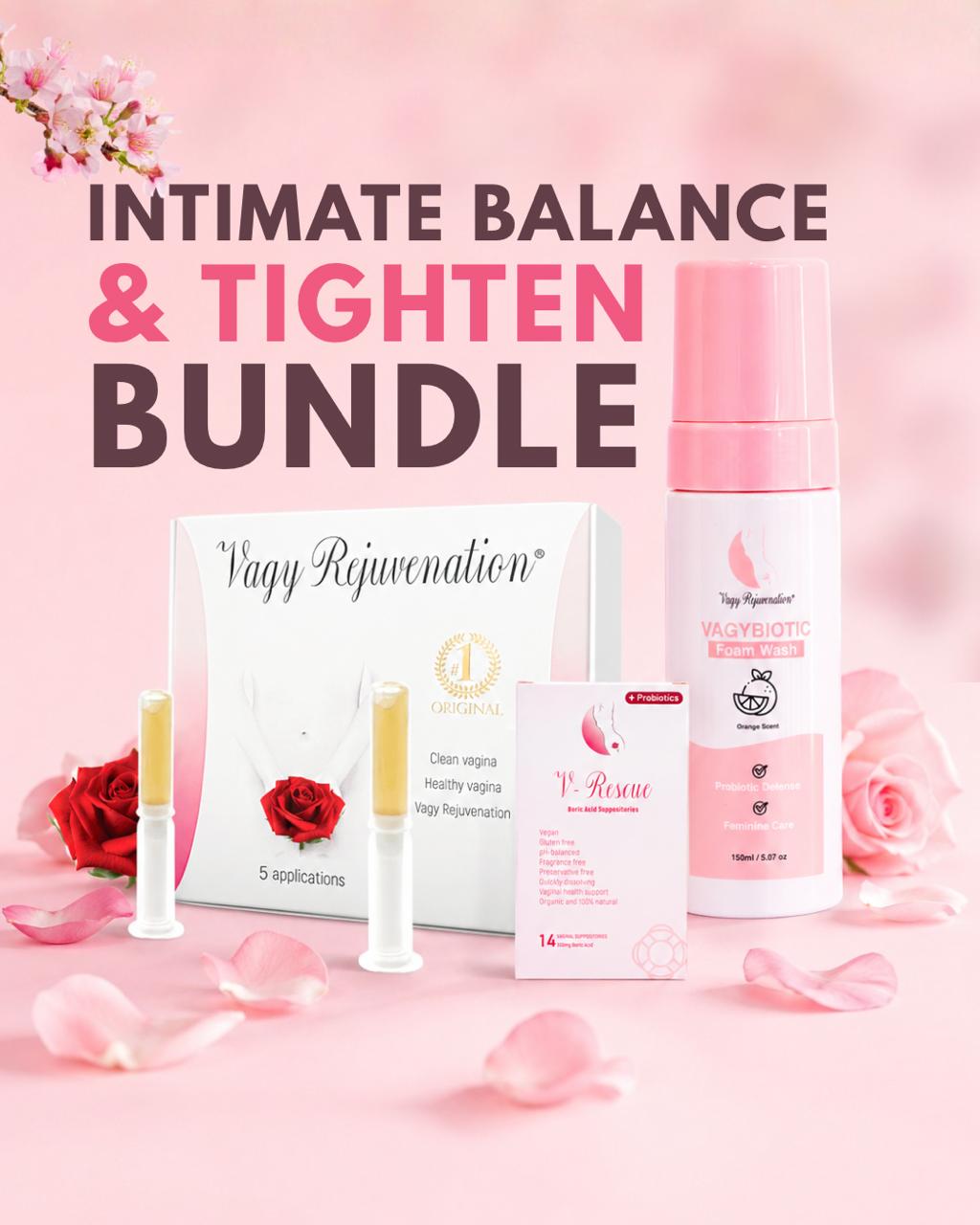 Intimate Balance & Tighten Bundle - Herbal Gels+ V-rescue+ Vagy Biotic Foam